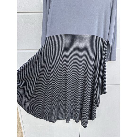 Chalet Lagenlook Artsy Stretch Bamboo Blend Oversized Midi Dress L Made in USA - Picture 10 of 12